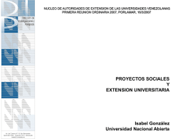 todos los proyectos son - Decanato de Extensión Universitaria