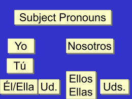 Ser and subject pronouns
