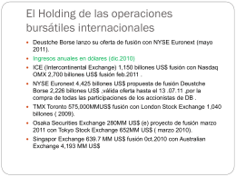 El Holding de las operaciones bursátiles internacionales