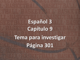 Español 3 Capítulo 9 - Ms. Desrochers` website
