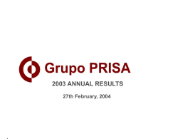 grupo prisa – 2003 results