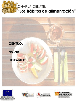 Cartel charla-debate: Hábitos de alimentación