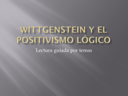 Wittgenstein y el positivismo lógico - Filosofía del Lenguaje Filosofía