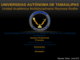 UNIVERSIDAD AUTÓNOMA DE TAMAULIPAS Unidad