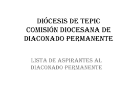 diócesis de tepic comisión diocesana de diaconado permanente