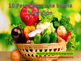10 Pasos para una buena Nutrición