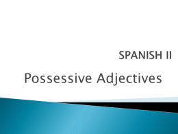 Posessive Adjectives