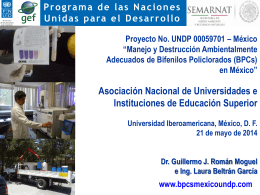 Presentacion ANUIES, Proyecto No. UNDP 00059701