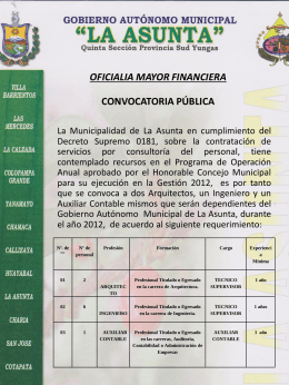 OFICIALIA MAYOR FINANCIERA CONVOCATORIA PÚBLICA