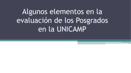 Algunos elementos en la evaluación de los Posgrados en la