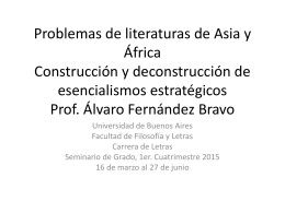 Problemas de literaturas de Asia y África Construcción y