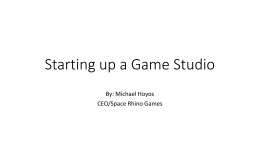 Starting up a Game Studio