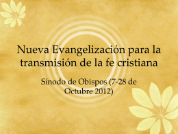 Nueva Evangelización para la transmisión de la fe cristiana
