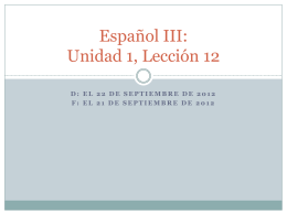 Español III: Unidad 1, Lección 2
