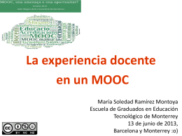 La experiencia docente en un MOOC