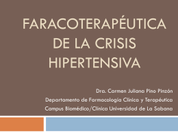 faracoterapéutica de la crisis hipertensiva