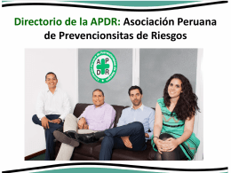 Ver Directorio APDR 2015 - APDR / Asociación Peruana De