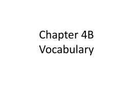 Chapter 4B Vocabulary - Piscataway High School