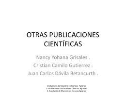 OTRAS PUBLICACIONES CIENTÍFICAS