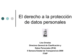 El derecho a la protección de datos (ITAIP-Tabasco-09)