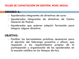 TALLER y CONTENIDOS DE CAPACITACIÓN CC.PP.