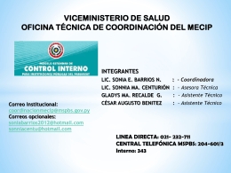 CONTACTOS CON LA OFICINA DE COORDINACIÓN DEL MECIP