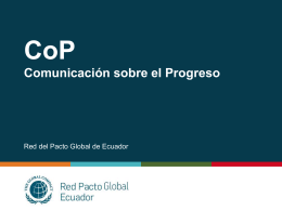 CoP Comunicación sobre el Progreso