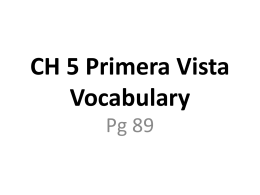 CH 5 Primera Vista Vocabulary
