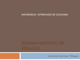 sistema nacional de regalías - Universidad Externado de Colombia