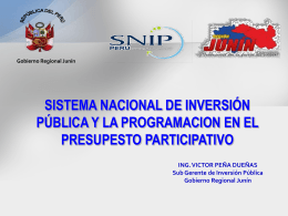 PPTO2012SNIPselva - Gobierno Regional de Junín