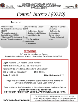 Control Interno I (COSO) - Universidad Autónoma de Nuevo León