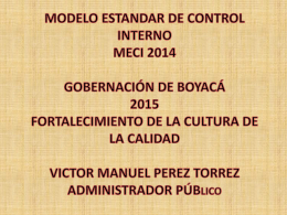 MODELO ESTANDAR DE CONTROL INTERNO MECI 2014