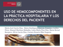 uso de hemocomponentes en la práctica hospitalaria y los
