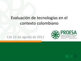 Evaluación de tecnologías en el contexto colombiano