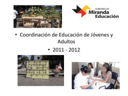 Coordinación de Educación de Jóvenes y Adultos 2011