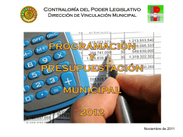 Programación y presupuestación municipal 2012.
