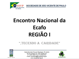 Apresentação da Região I - Conselho Metropolitano de Belo