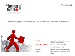Metodología y Técnicas de Desarrollo del Talento Humano