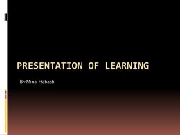 Presentation of Learning Panel A