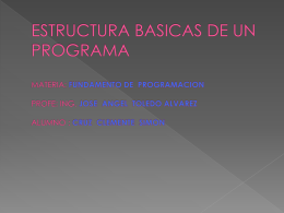 ESTRUCTURA Básicas de un Programa