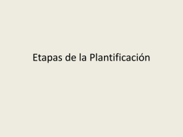 Etapas de la Plantificación