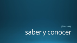 saber y conocer repaso Spanish II