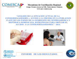 Presentación Resultados de Analisis de la Consejeria C.A Y RD