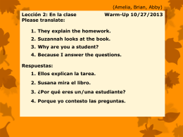 Lección 2: En la clase Warm-Up 10/27/2013