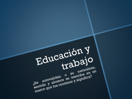 Educación y trabajo Claudio Iturra