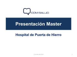 Presentación Master - Máster en Comunicación en Salud 2.0
