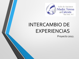INTERCAMBIO DE EXPERIENCIAS