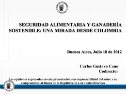 SEGURIDAD ALIMENTARIA Y GANADERÍA
