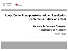 Proceso de Implementación del PbR en Veracruz (2013)