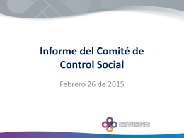 Informe del comité de Control social